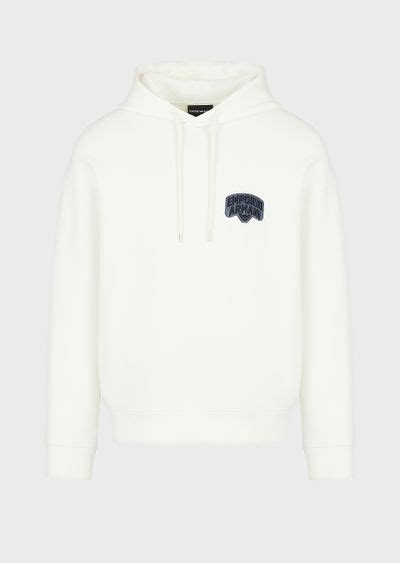 Embroidered jersey hooded sweatshirt 